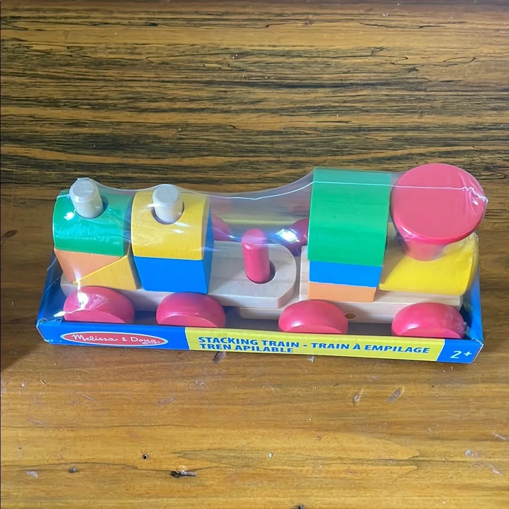 🎉NWT! Melissa & Doug Colorful Stacking Train Toy!